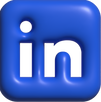 Blue 3D LinkedIn Icon